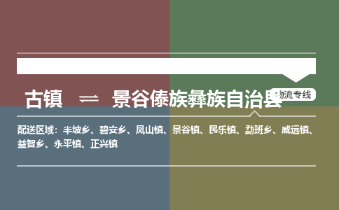 古镇到景谷傣族彝族自治县物流专线（市/县-均可送达）