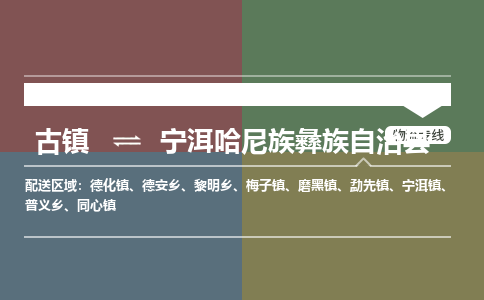 古镇到宁洱哈尼族彝族自治县物流专线（市/县-均可送达）