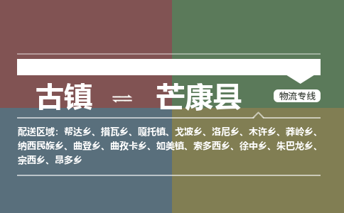 古镇到芒康县物流专线（市/县-均可送达）