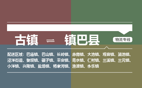 古镇到镇巴县物流专线（市/县-均可送达）