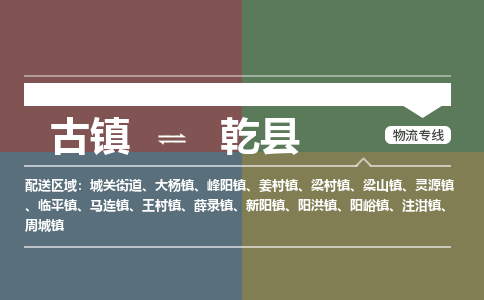 古镇到乾县物流专线（市/县-均可送达）