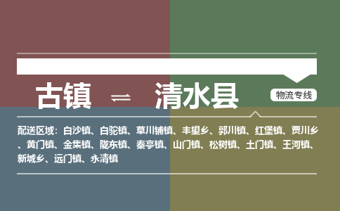 古镇到清水县物流专线（市/县-均可送达）